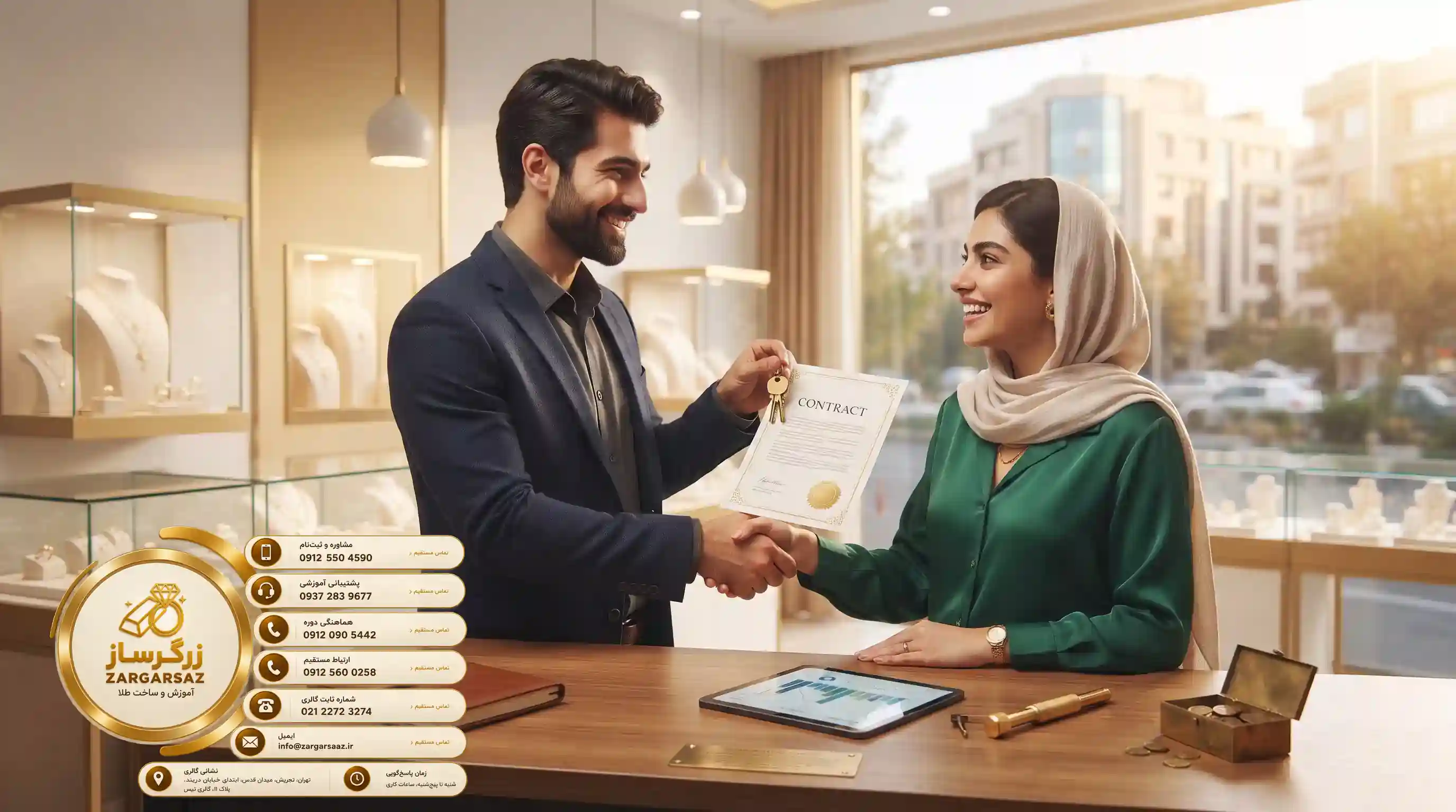 ???? از آموزش تا تاسيس مغازه با حمايت كامل زرگرساز