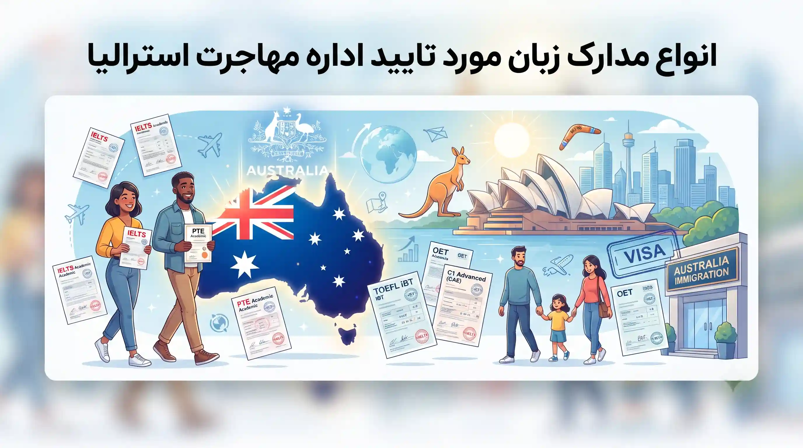 📜 انواع مدارک زبان مورد تایید اداره مهاجرت استرالیا