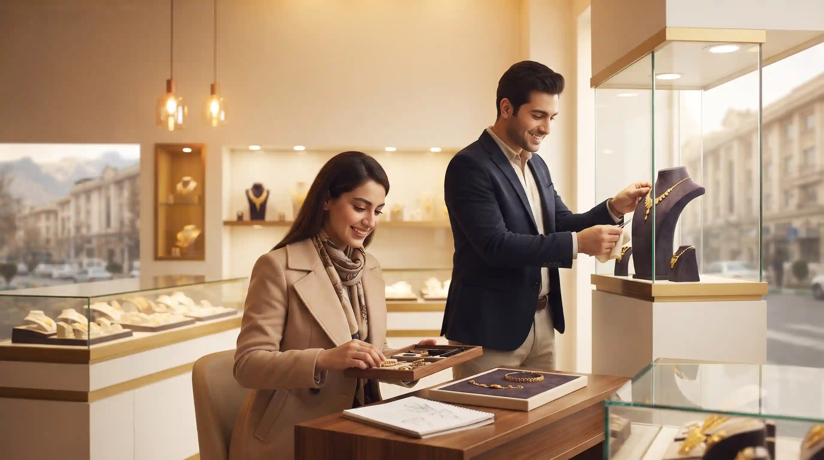 🪞 دکوراسیون، نورپردازی و ابزارهای نمایشی ویترین