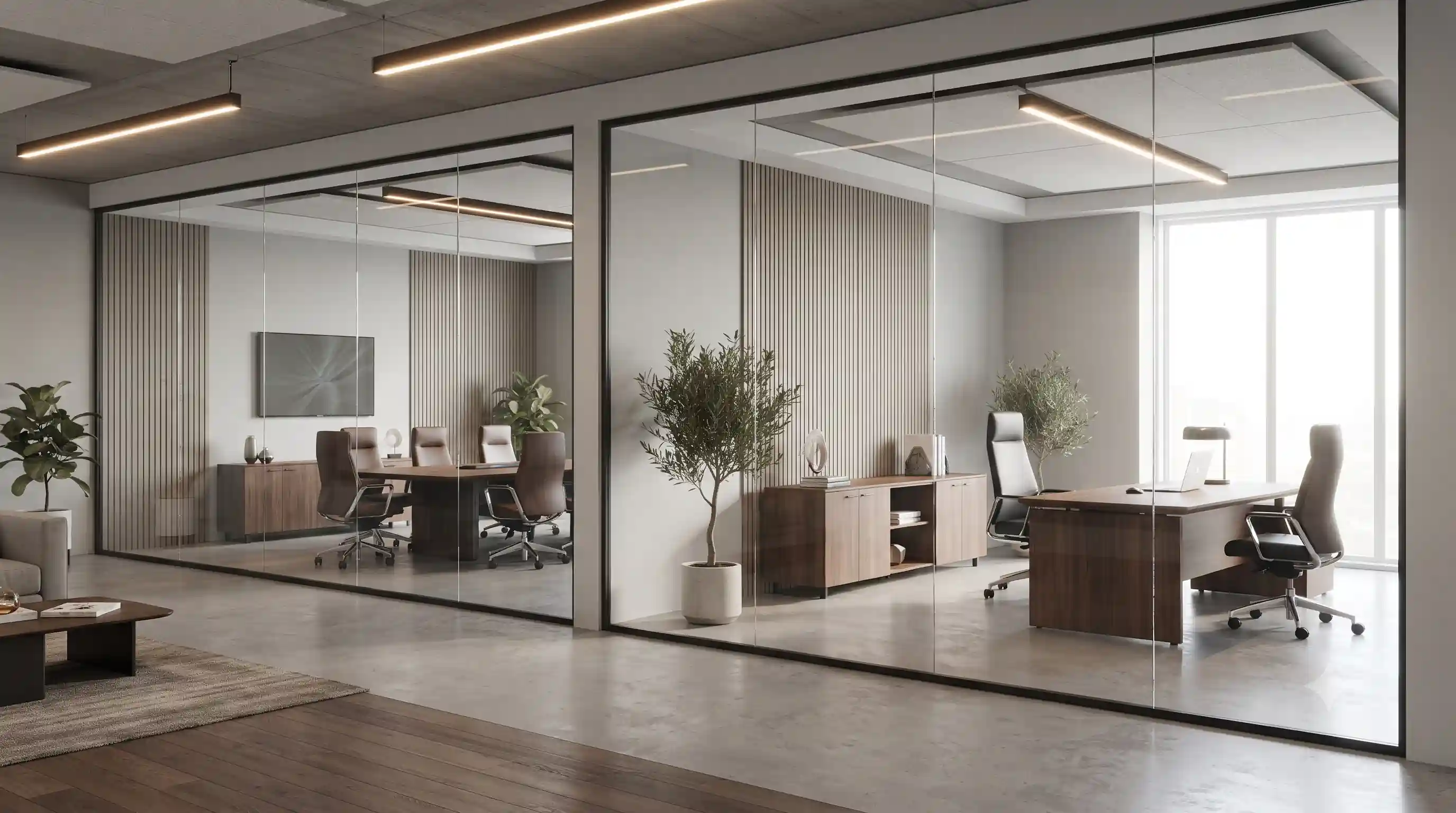 💼 نقش پارتیشنهای فریملس در سالنهای کنفرانس و اتاق مدیران