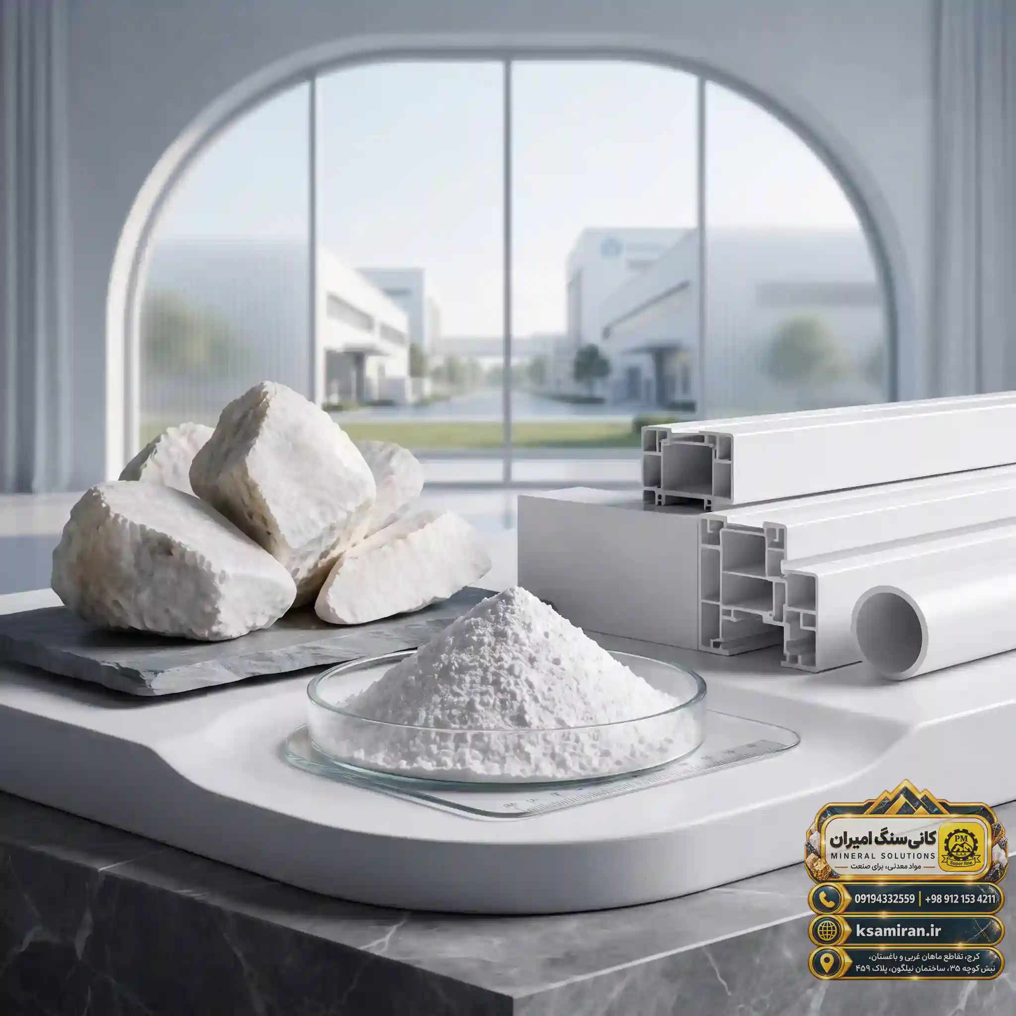 تأمین کربنات کلسیم استاندارد جهت تولید پروفیل UPVC