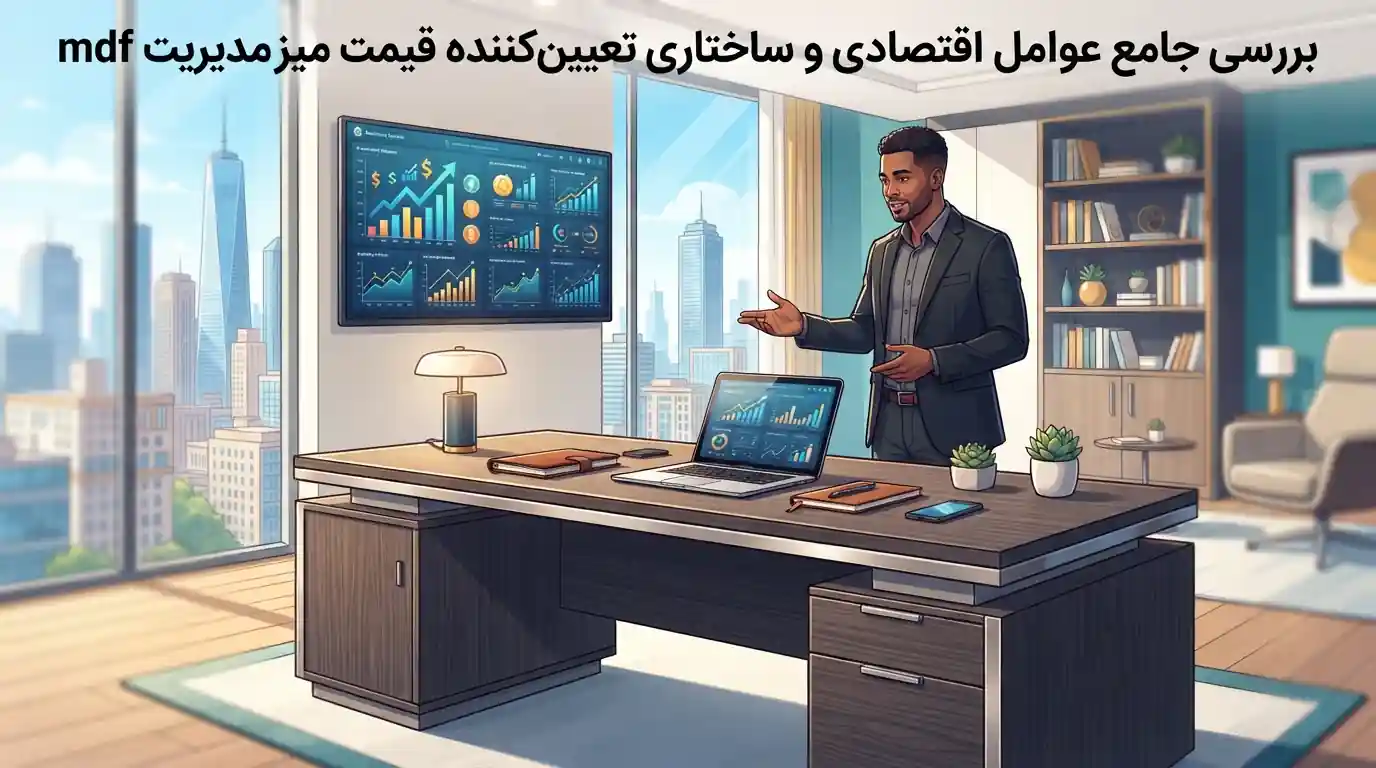 📊 بررسی جامع عوامل اقتصادی و ساختاری تعیینکننده قیمت میز مدیریت mdf