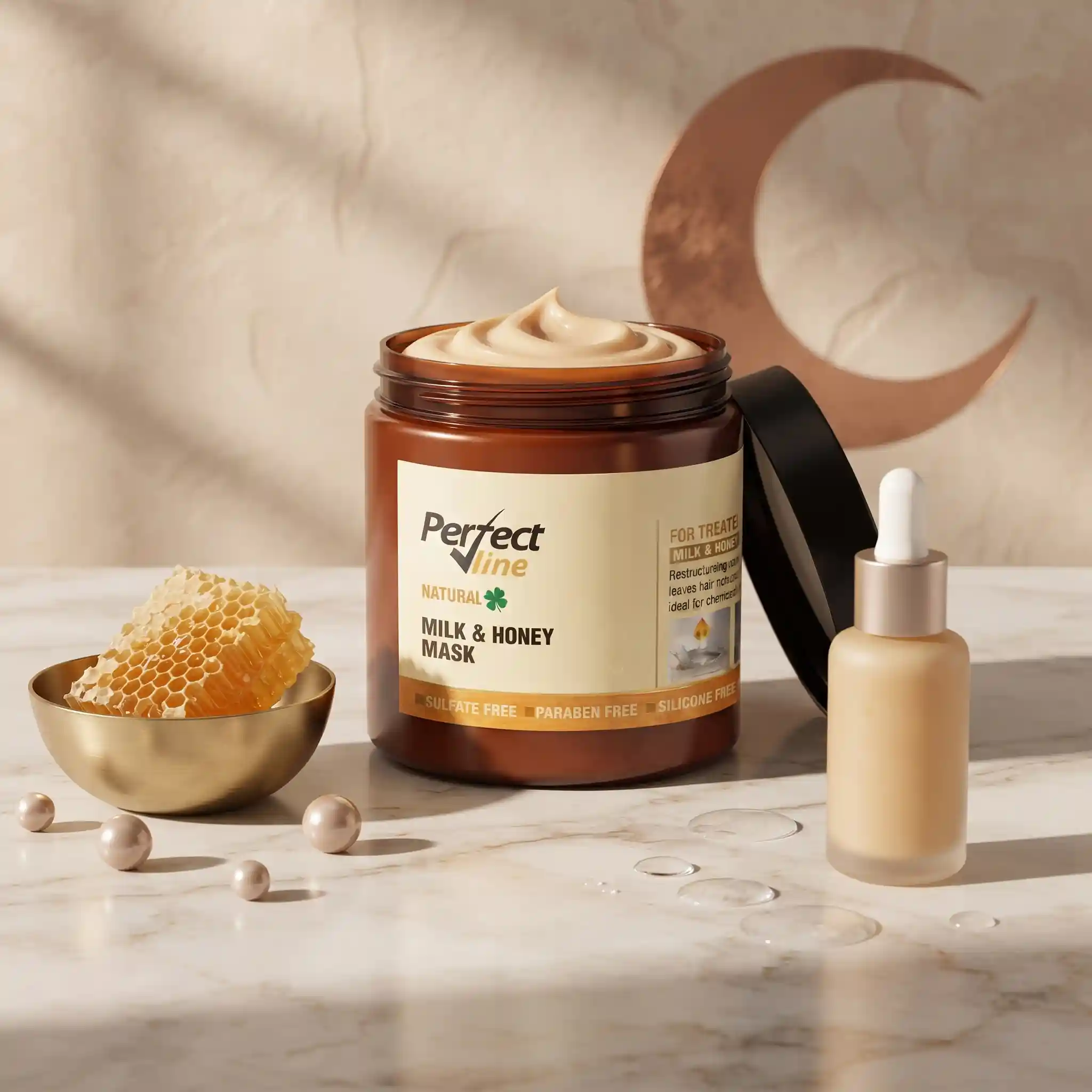 ماسک موی شیر وعسل پرفکت ﻻین | Perfect Line Milk & Honey Mask تغذیه کامل با پروتئین‌های شیر