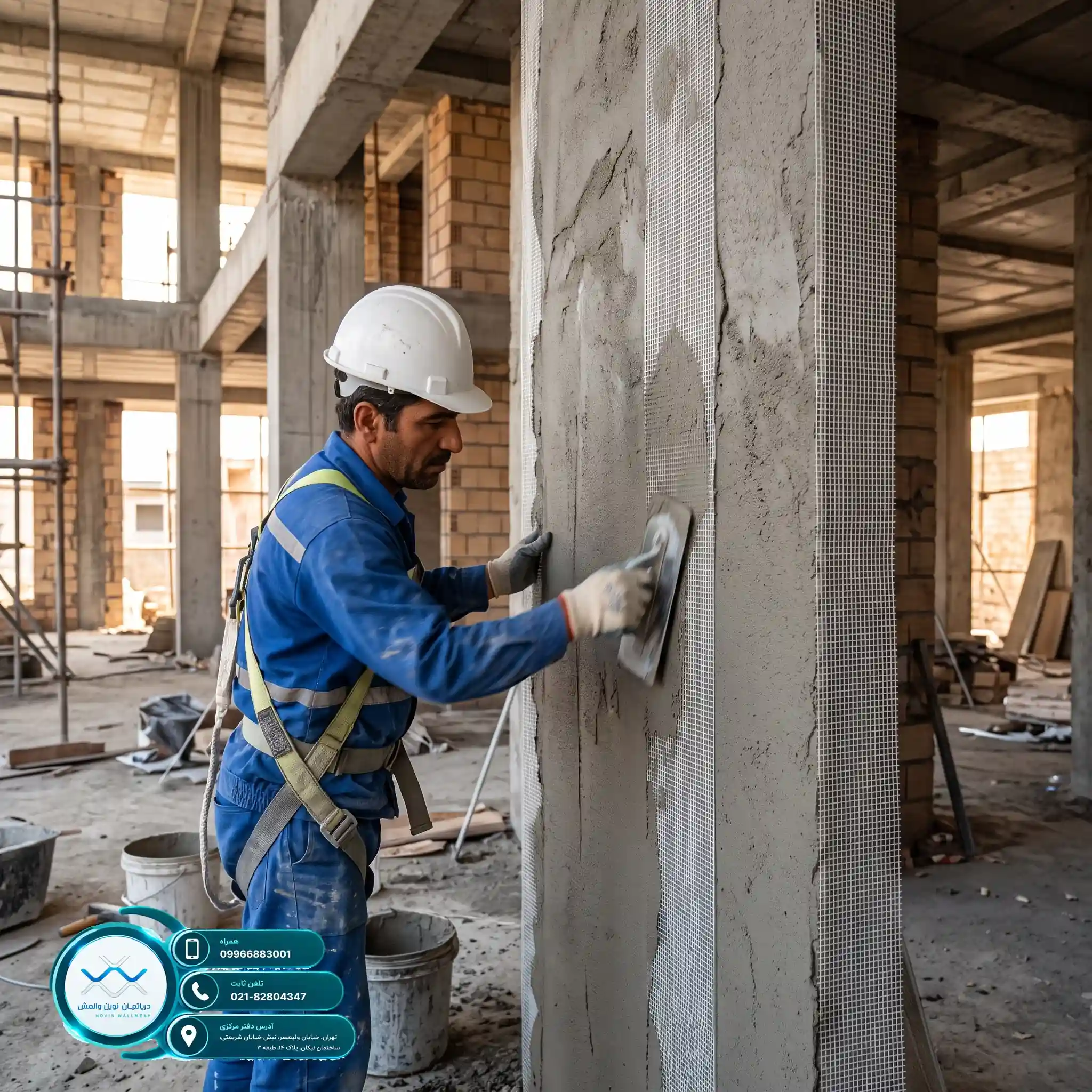 مدیریت هزینه اجرای وال مش با مش فایبرگلاس درجه یک