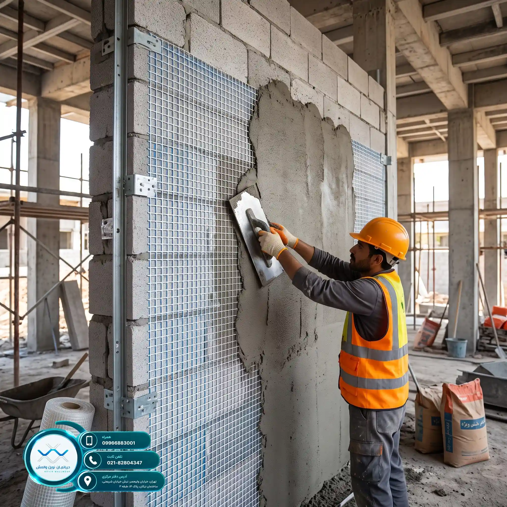 مدیریت هزینه اجرای وال مش با پلاستر سیمانی ویژه