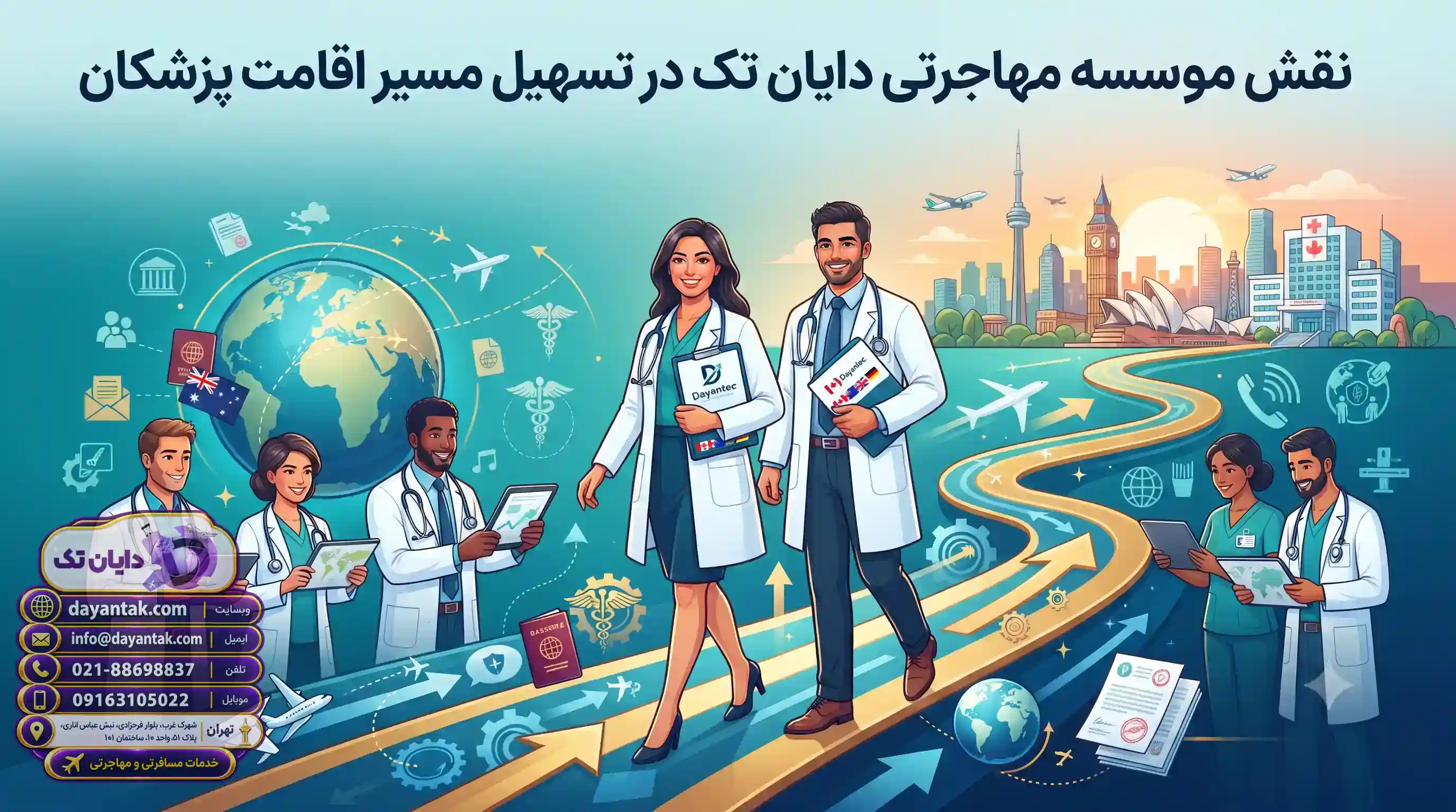 🎯 نقش موسسه مهاجرتی دایان تک در تسهیل مسیر اقامت پزشکان