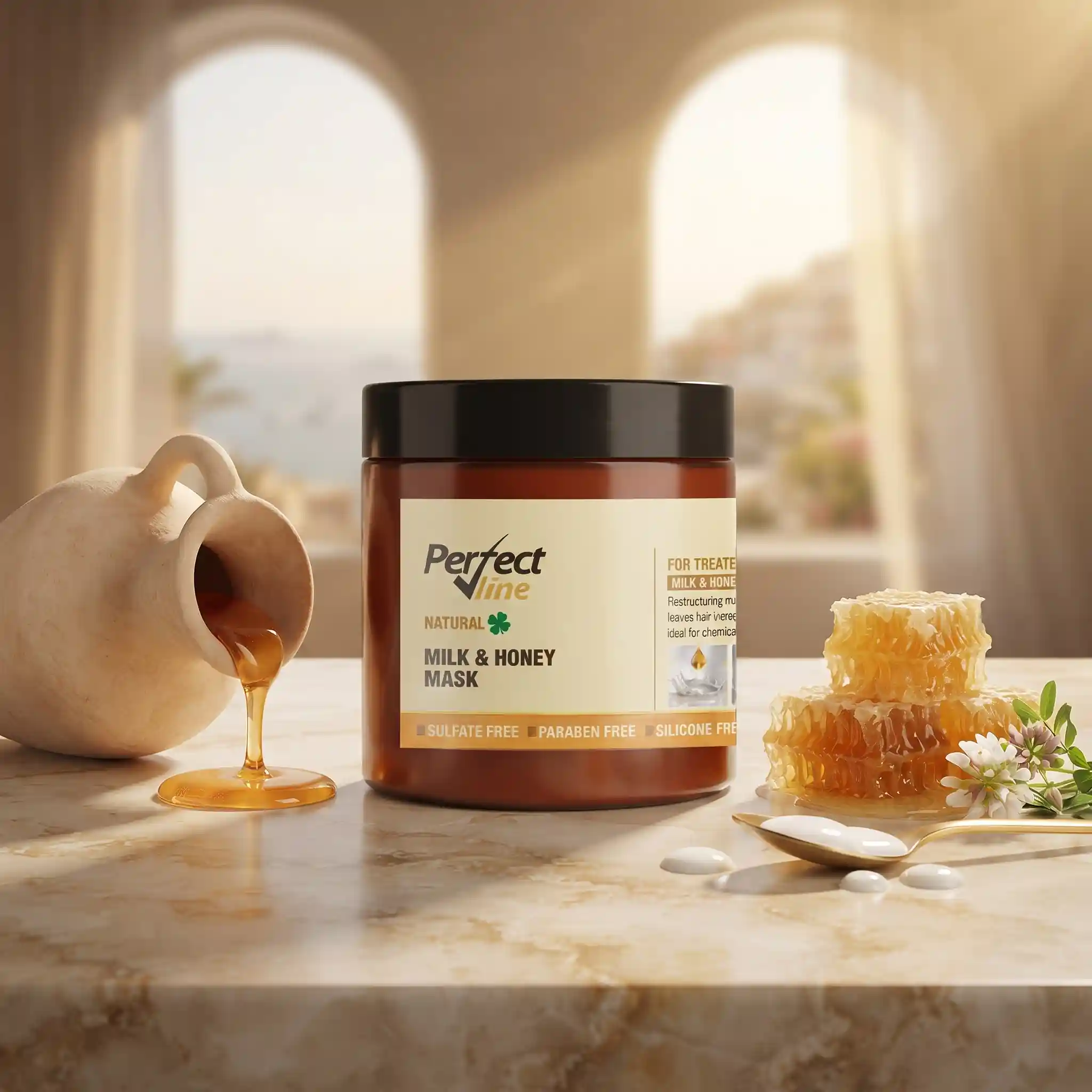 ماسک موی شیر وعسل پرفکت ﻻین | Perfect Line Milk & Honey Mask عاری از پارابن و نمک مضر