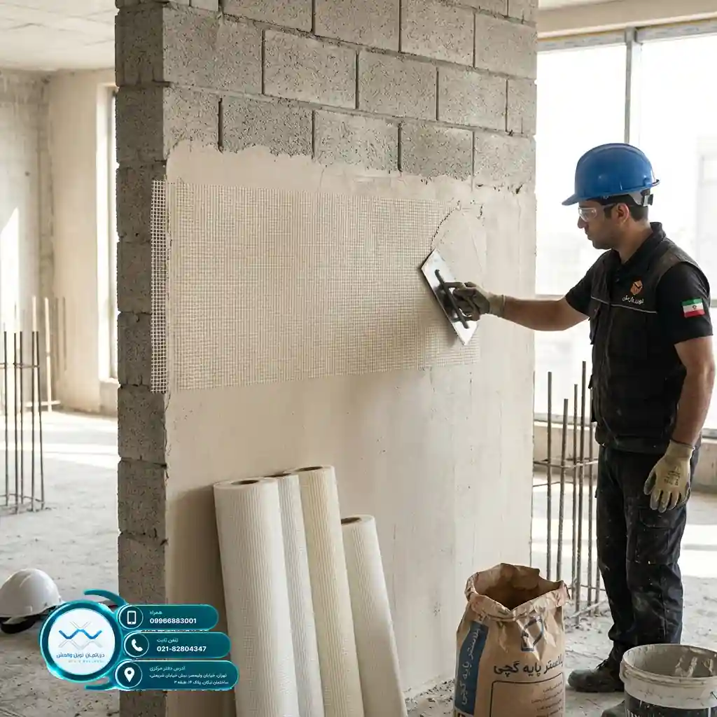 هزینه اجرای وال مش و خرید مش فایبرگلاس C-Glass