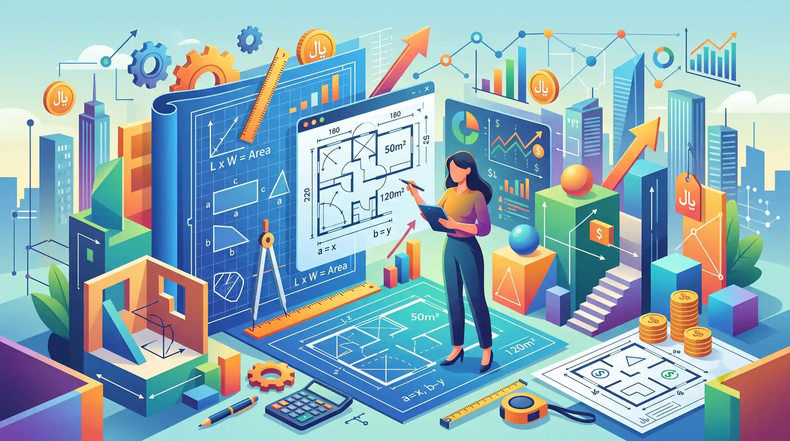 📐 ابعاد متراژ و هندسه فضا در محاسبه هزینهها