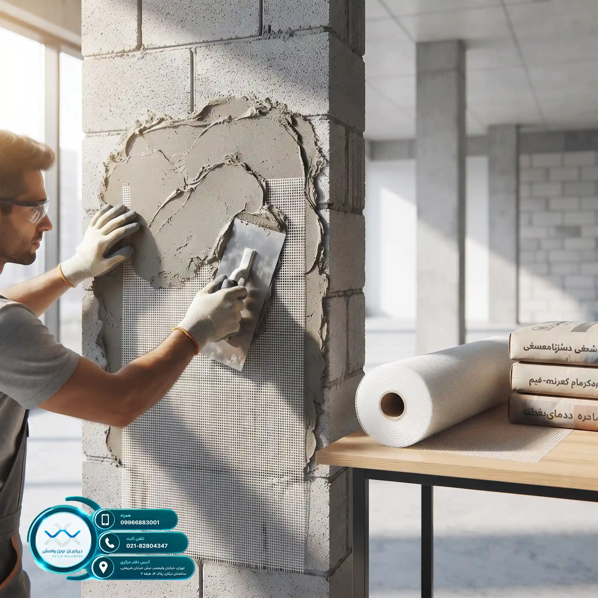 کاهش چشمگیر هزینه اجرای وال مش با مش فایبرگلاس C-Glass مقاوم