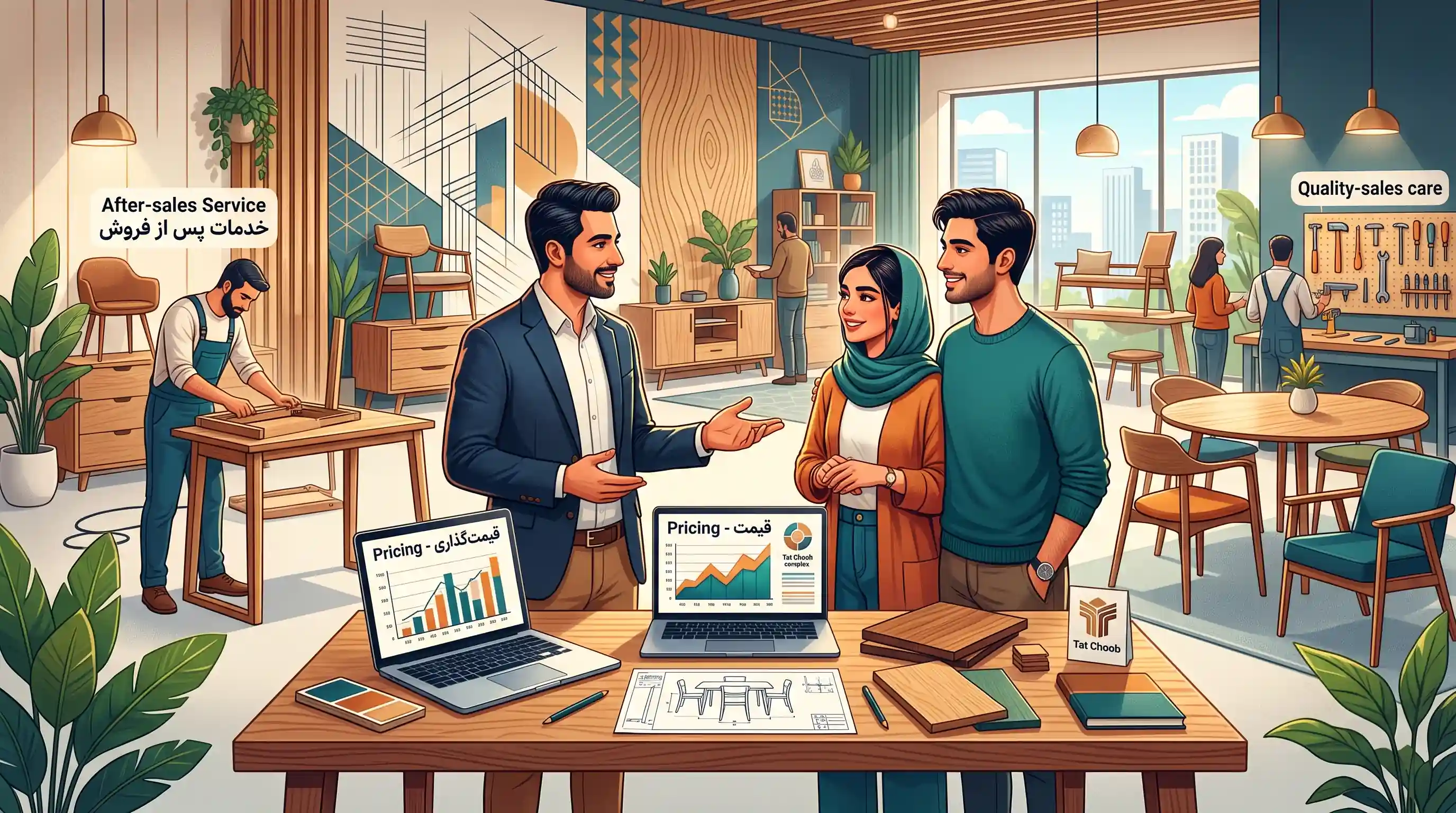 📞 مشاوره، قیمتگذاری و خدمات پس از فروش تات چوب