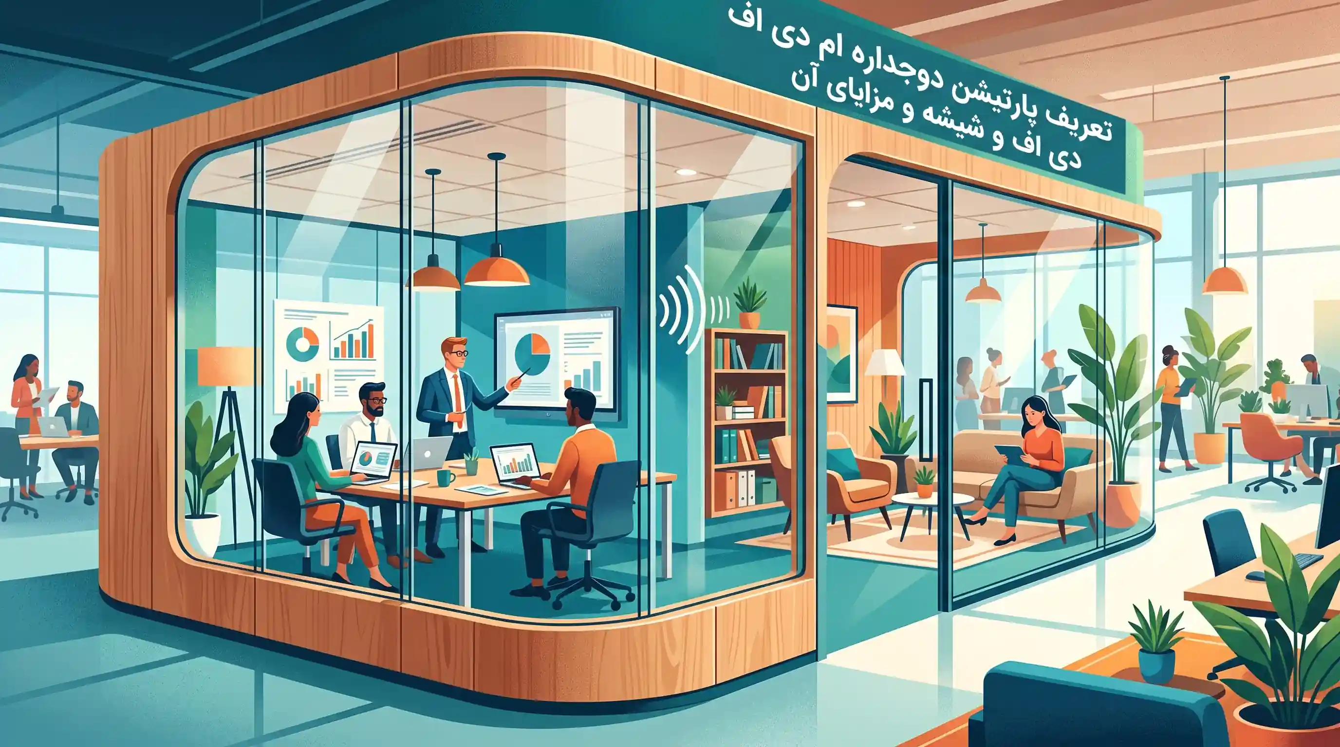 🔍 تعریف پارتیشن دوجداره ام دی اف و شیشه و مزایای آن