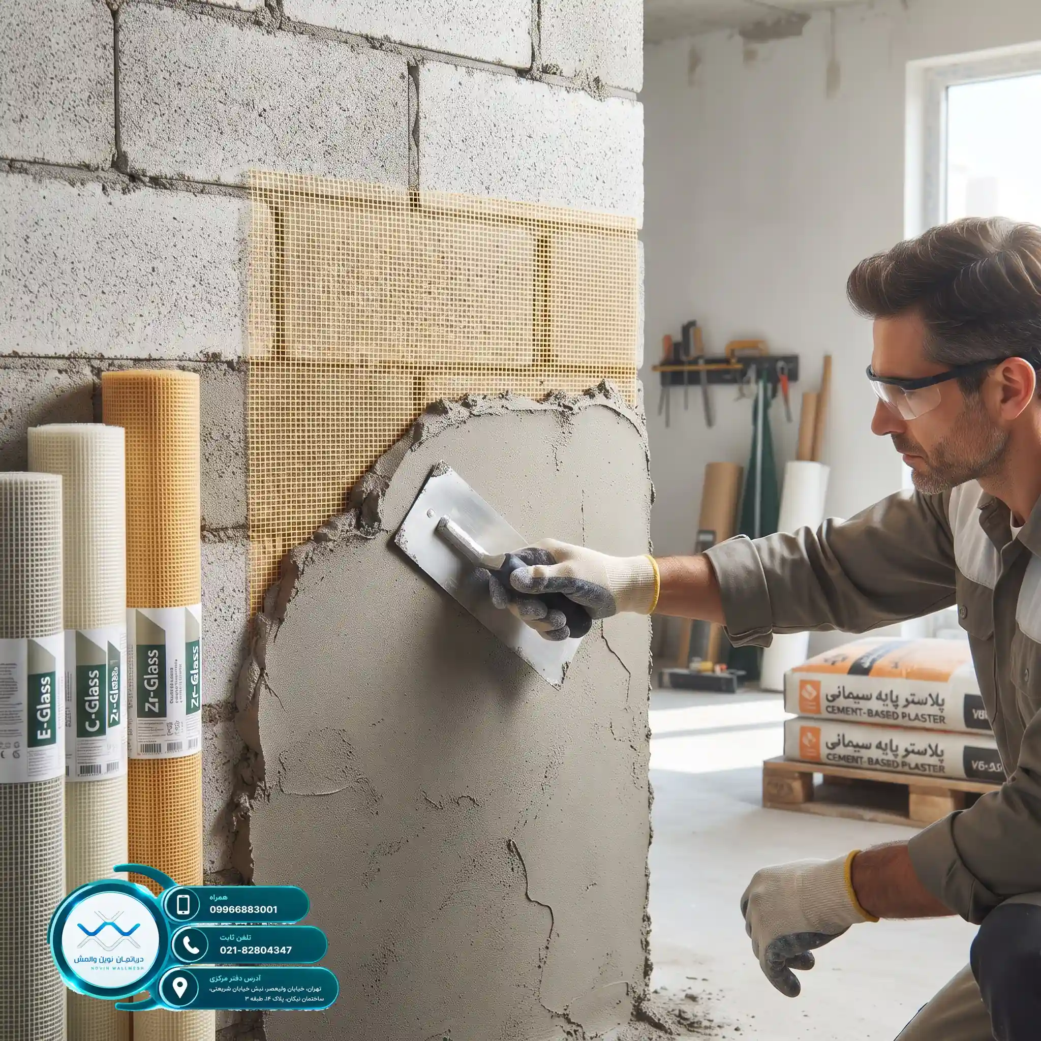 صرفه‌جویی در هزینه اجرای وال مش با پلاستر پایه سیمانی اصل