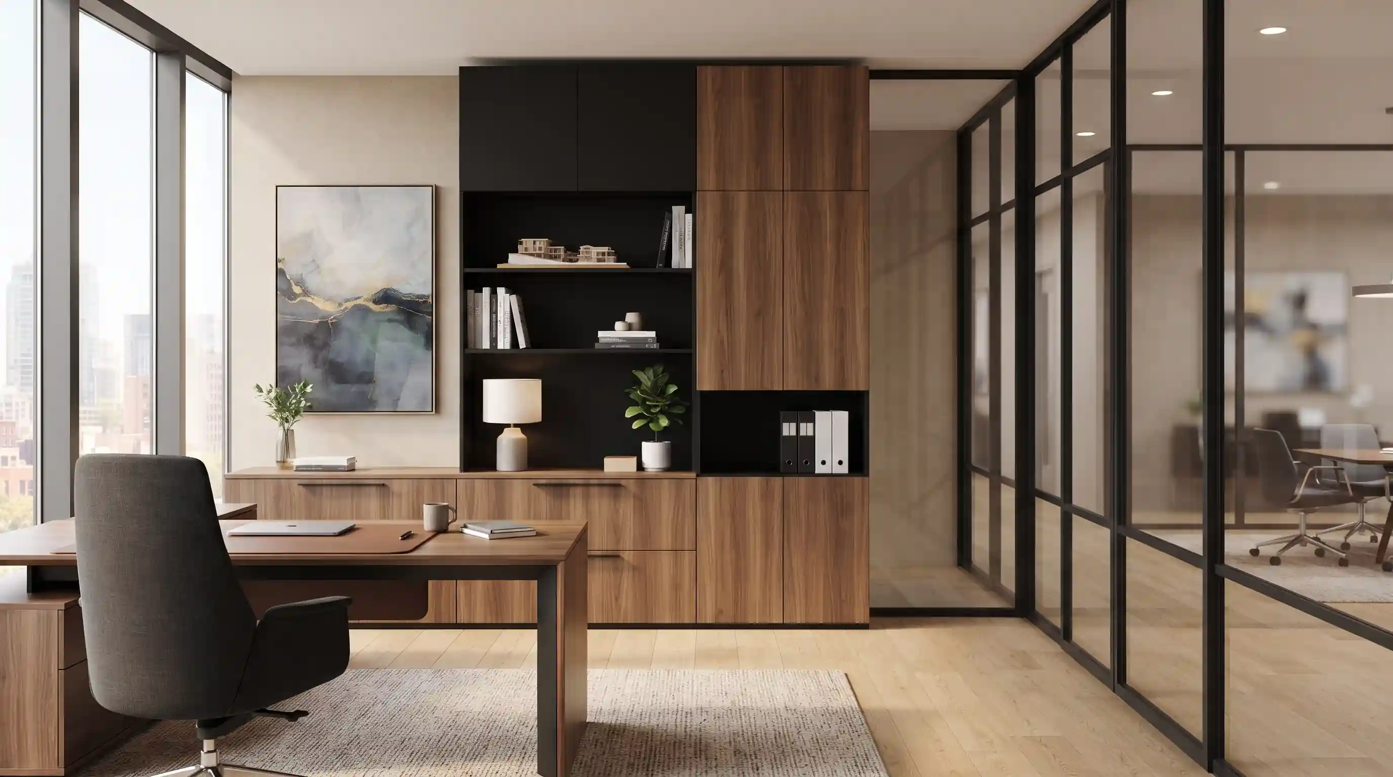 نکات مهم طراحی کابینت اداری و هماهنگی آن با پارتیشن اداری
