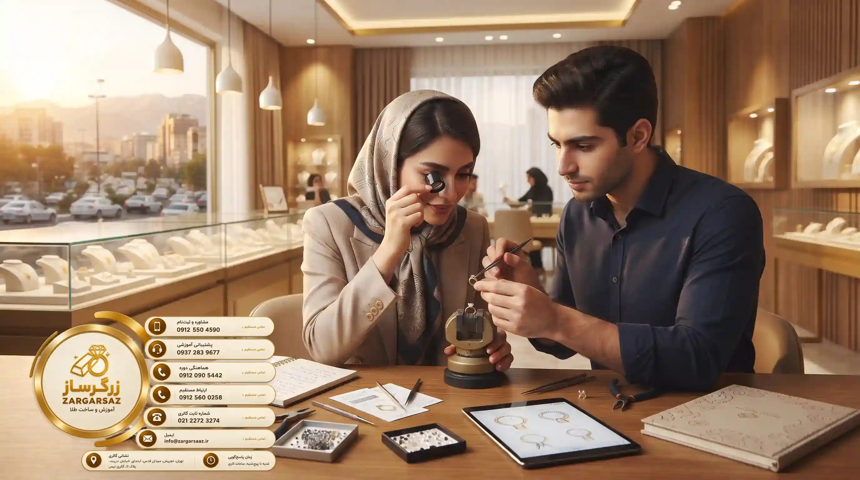 آموزش ساخت جواهرات با سنگ اتمی در دوره طلافروشی